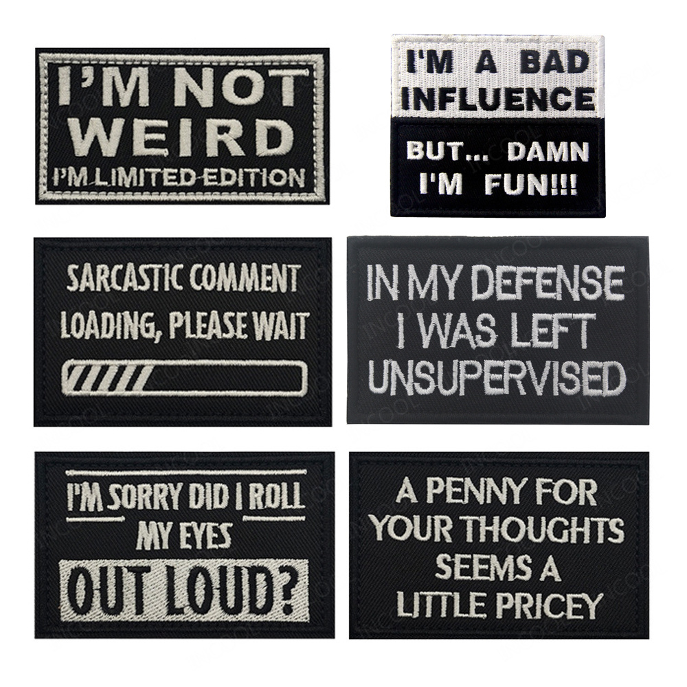 Embroidery Quote - Parches Bordados en Blanco y Negro