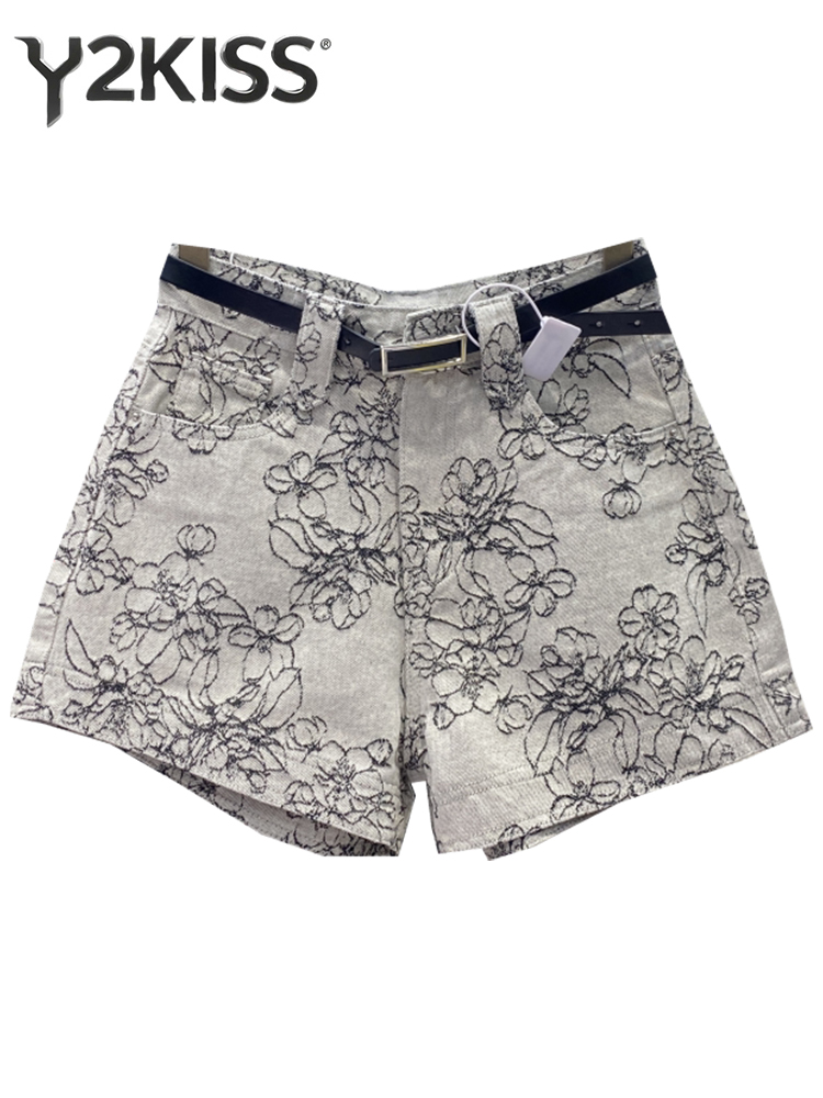 Embroidery Jeans - Shorts de Mezclilla con Bordado Retro