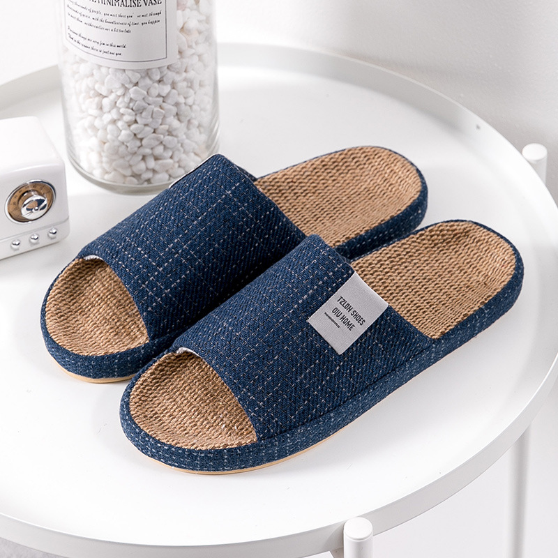 Embroidery Flat Shoes - Pantuflas de Lino Transpirables para Hombre,