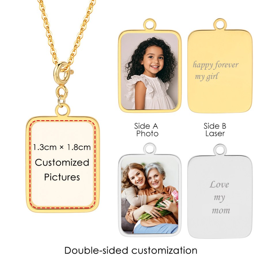 Embroidery Charm - Collar con colgante de bandera y
