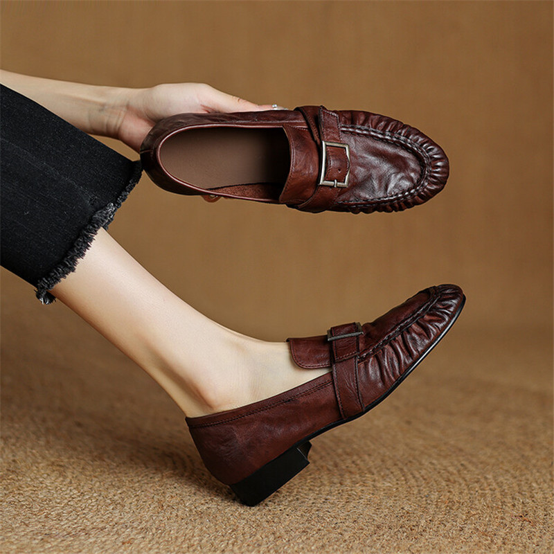 Embroidery Flat Shoes - Zapatos de tacón grueso para Mujer,