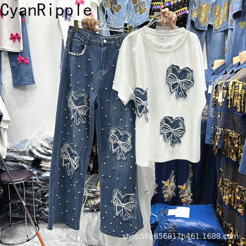 Embroidery Jeans - Nuevo conjunto de dos piezas de