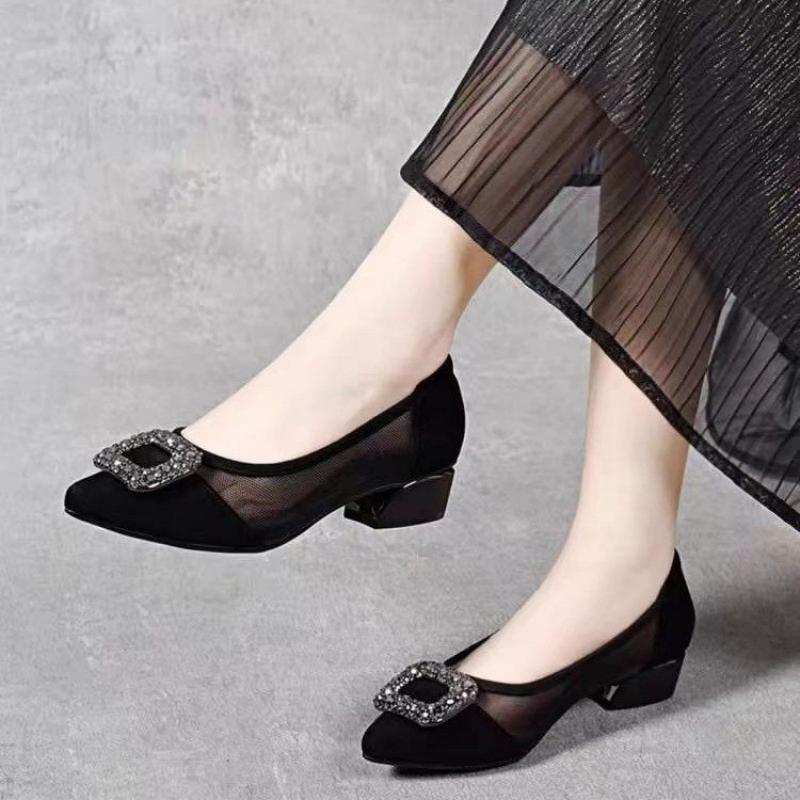 Embroidery Flat Shoes - Elegantes Zapatos de Tacón Cuadrado con