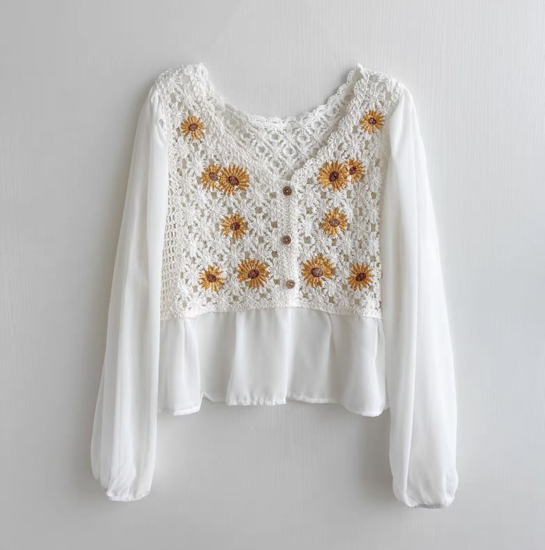 Top de ganchillo de gasa con b - Embroidery Daisy reseña y precio