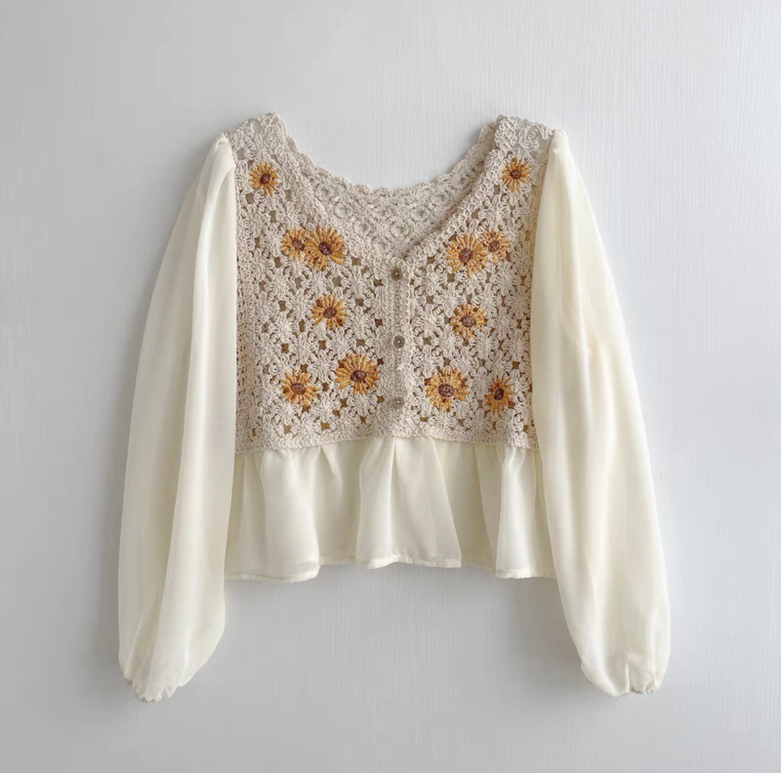 Top de ganchillo de gasa con b - Embroidery Daisy reseña y precio
