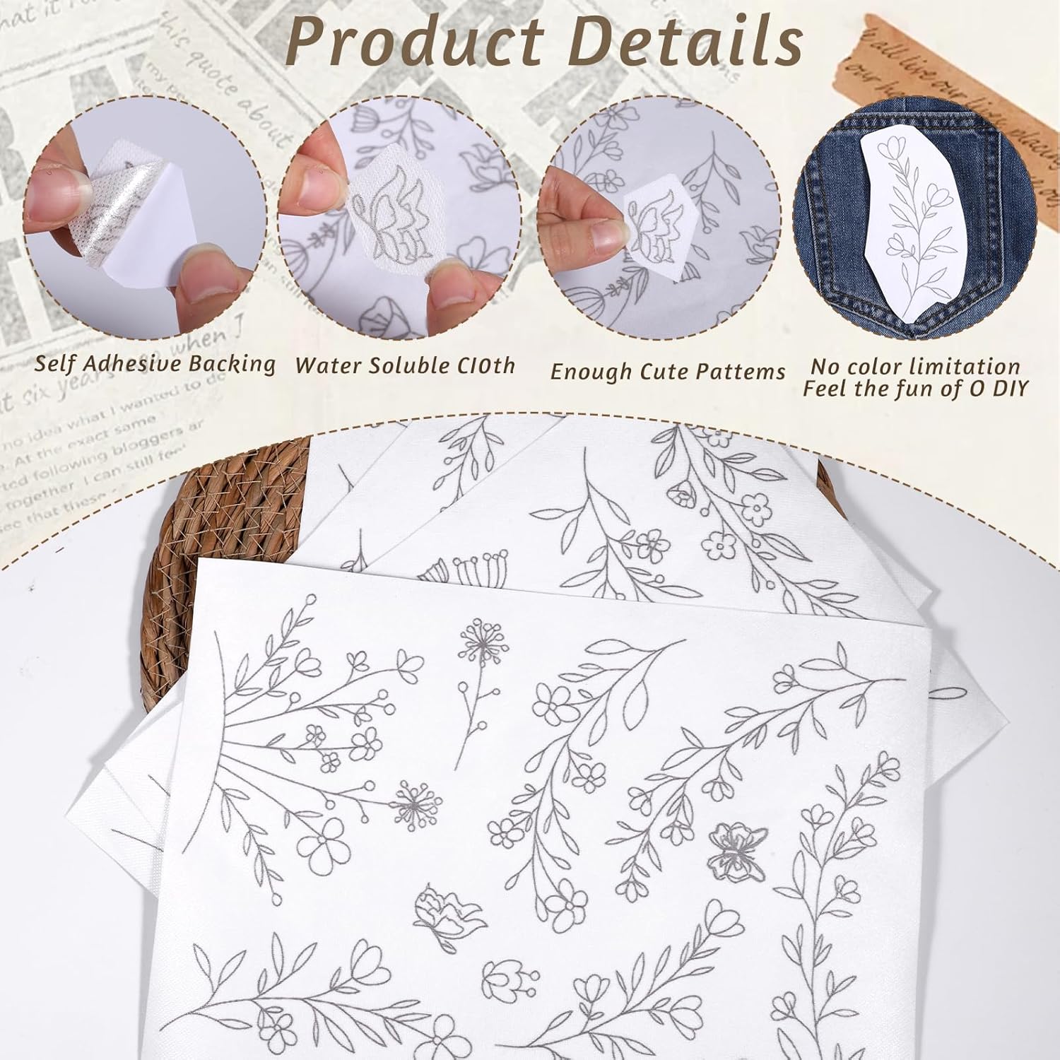 Papel de Bordado Soluble en Ag - Embroidery Daisy reseña y precio