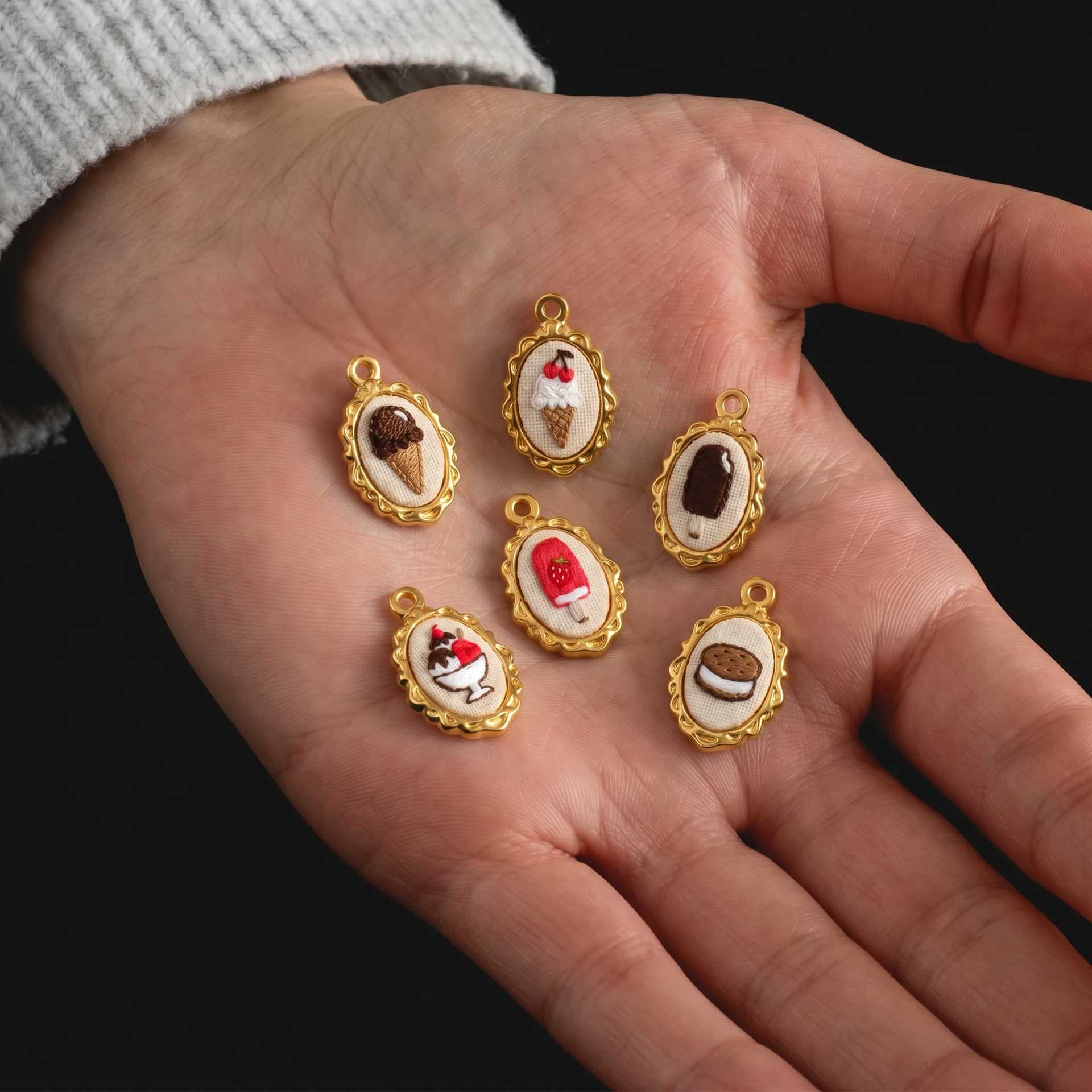 5 piezas de dijes de acero ino - Embroidery Charm reseña y precio