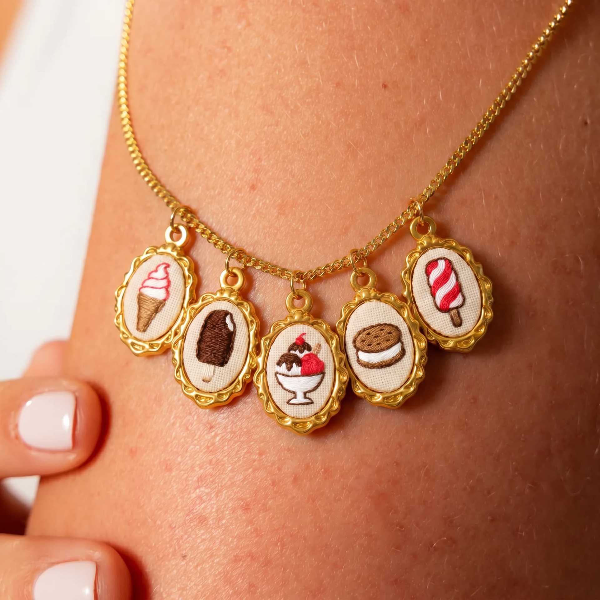 5 piezas de dijes de acero ino - Embroidery Charm reseña y precio