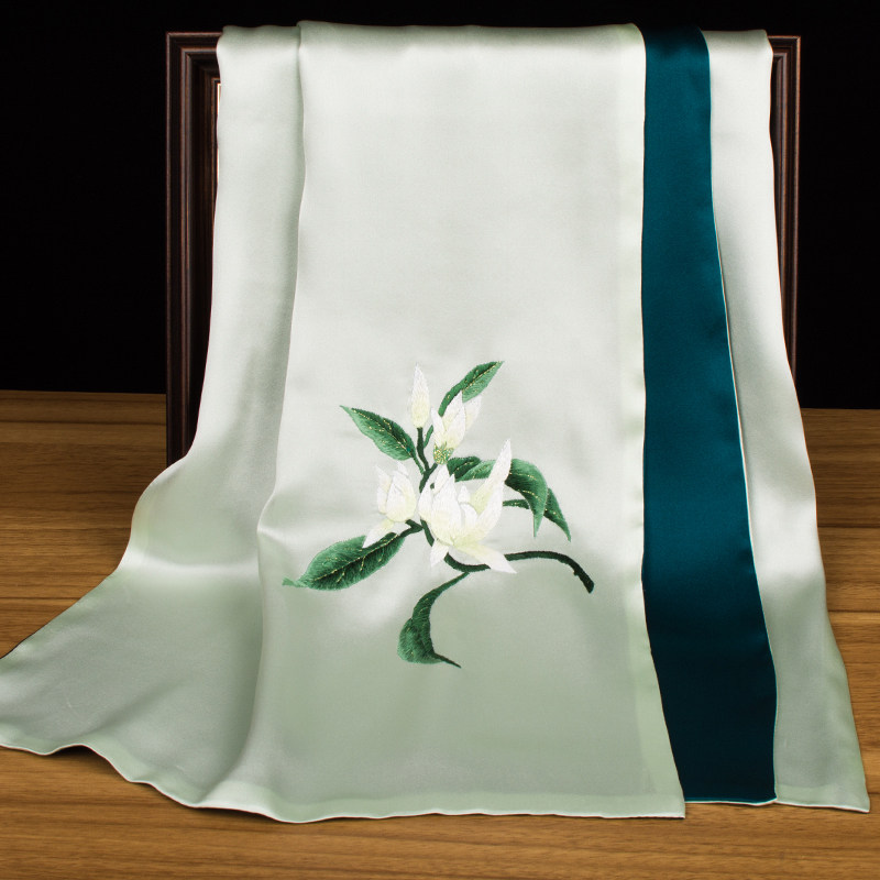 Bufanda de Seda Pura con Borda - Embroidery Gift reseña y precio