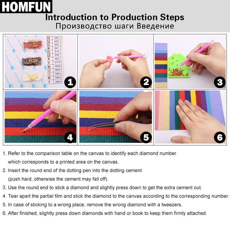 HOMFUN-pintura de diamante 5d  - Embroidery Daisy reseña y precio