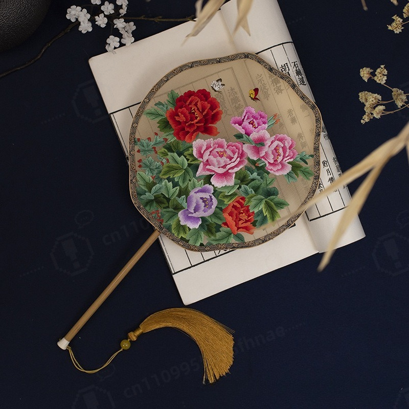 Abanico Redondo de Seda Bordad - Embroidery Gift reseña y precio