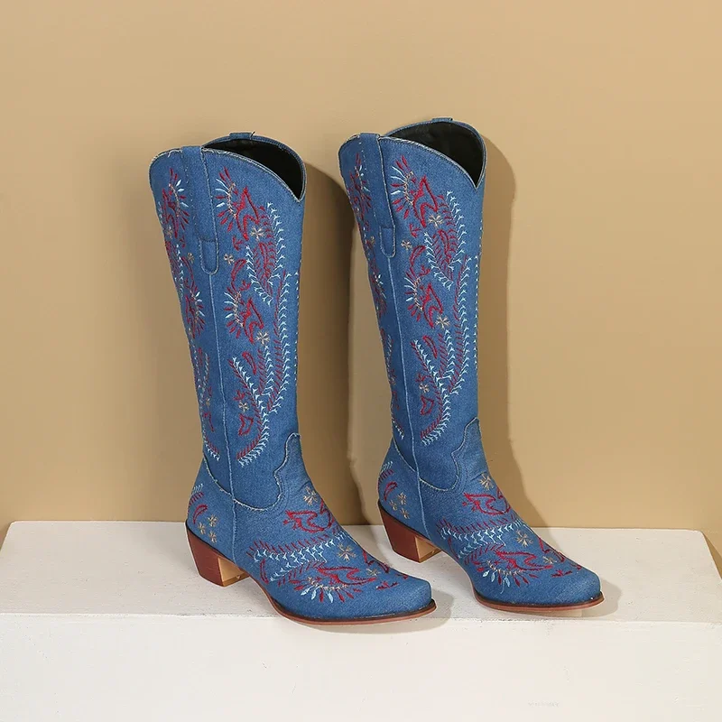 Botas vaqueras azules de vaque - Embroidery Jeans reseña y precio